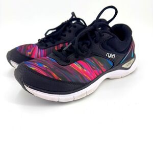 Ryka Women's Athletic Walking‎ Shoes Black Rainbow Mesh Comfort Size 7